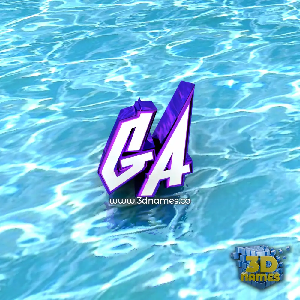 ga in Water style - 3D name wallpaper