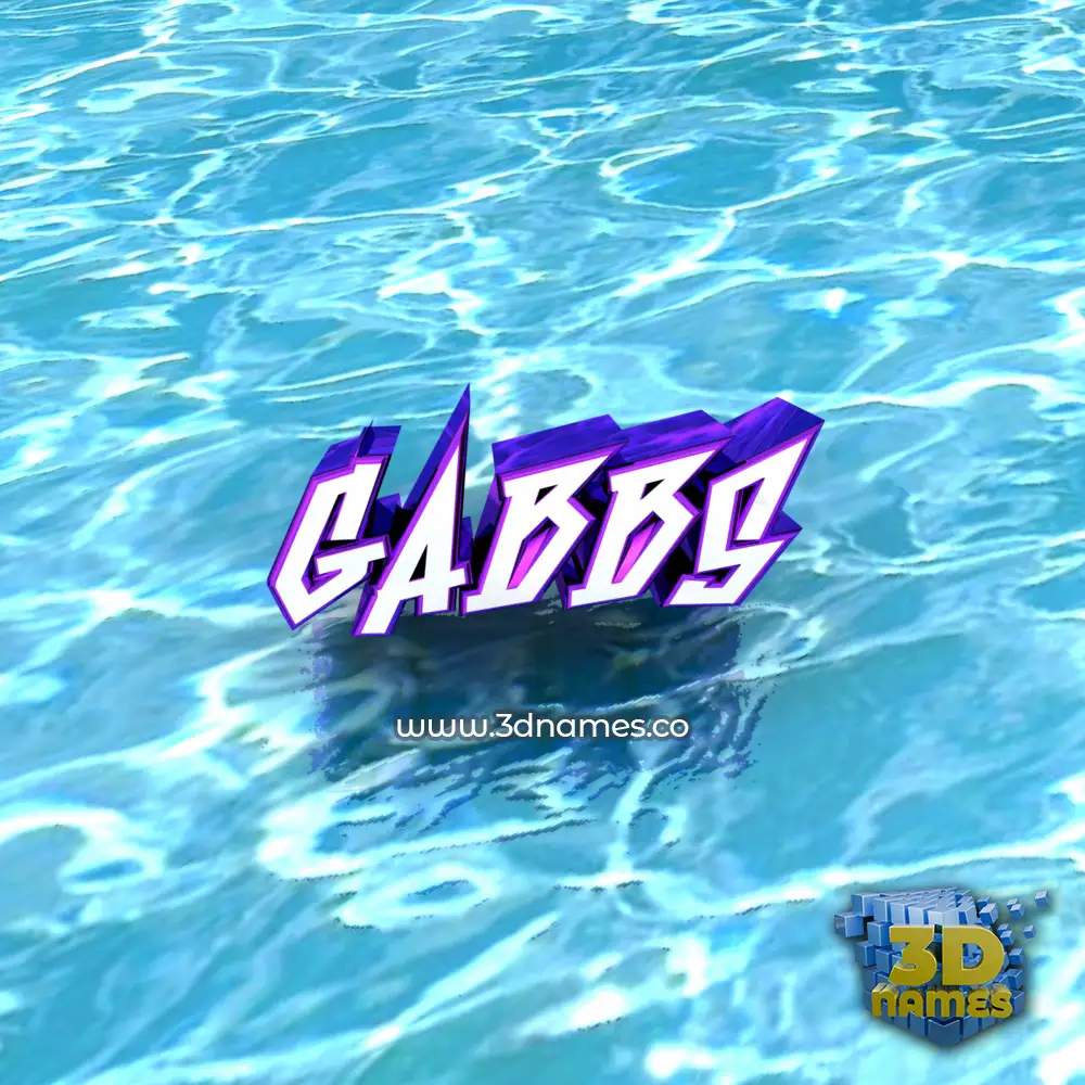 gabbs in Water style - 3D name wallpaper