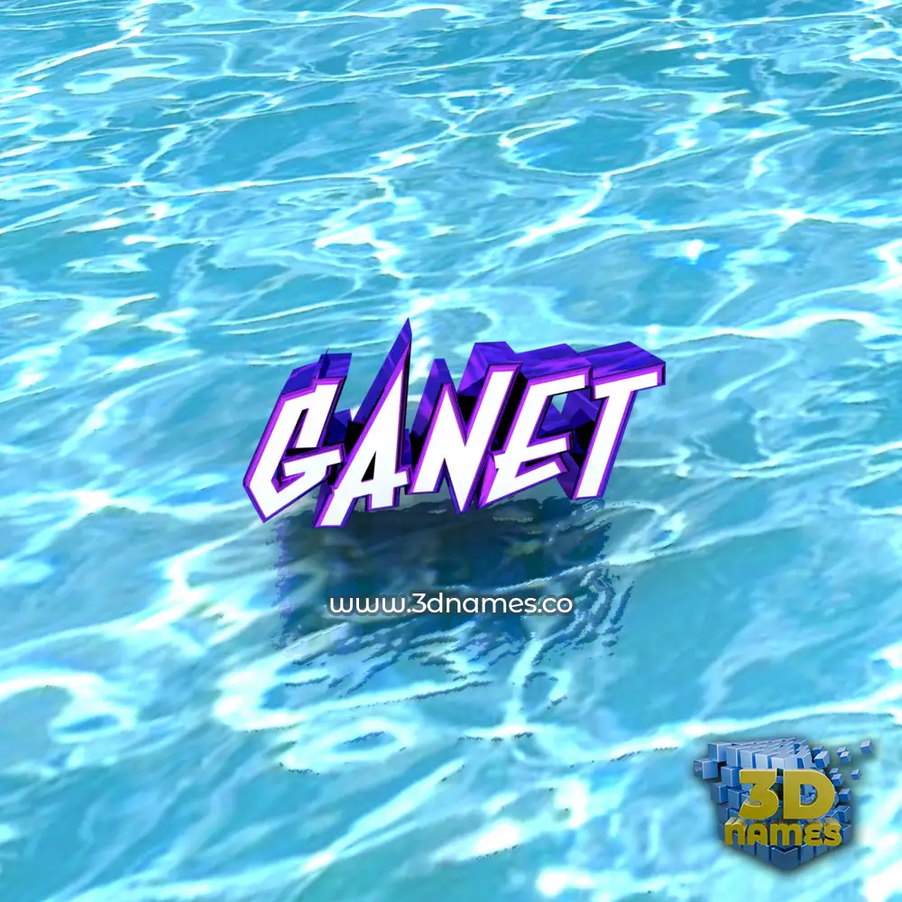 ganet in Water style - 3D name wallpaper