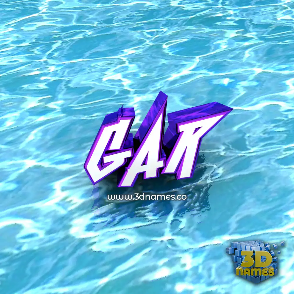 gar in Water style - 3D name wallpaper