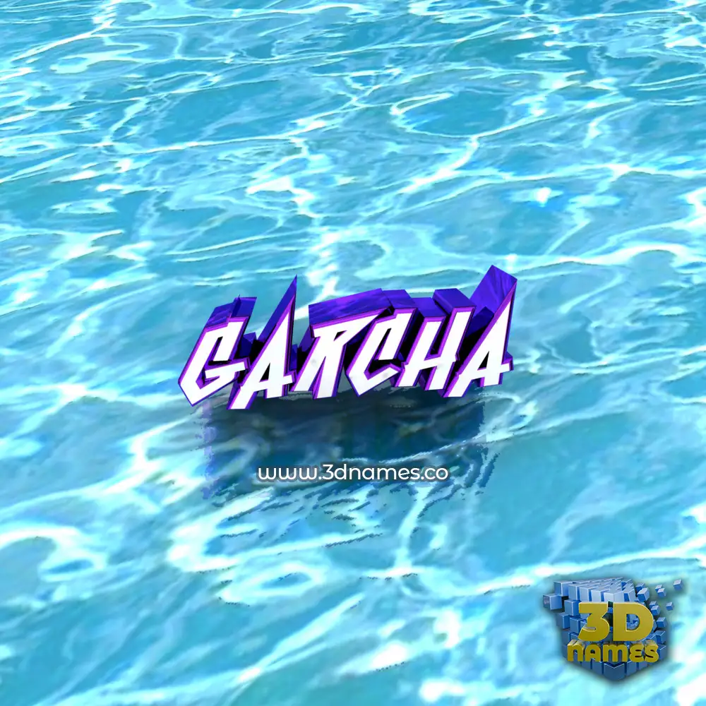 garcha in Water style - 3D name wallpaper