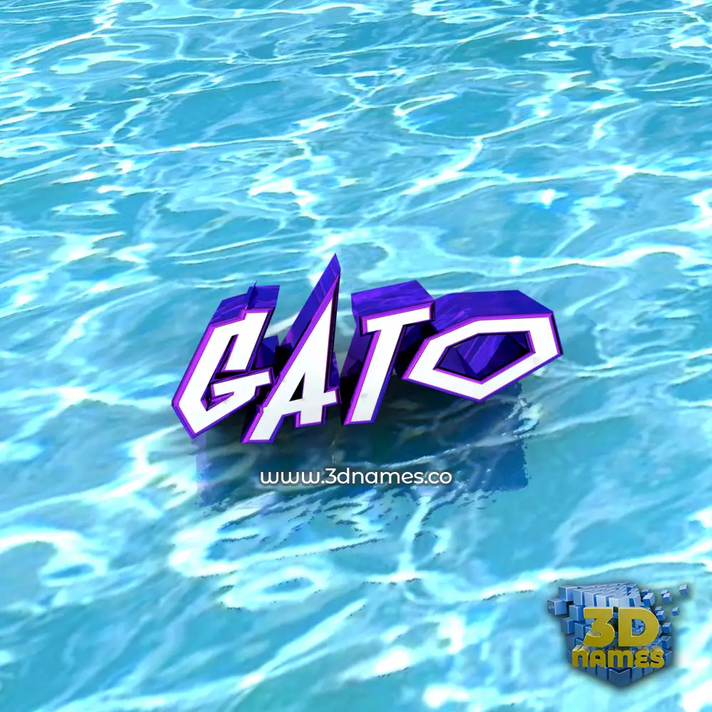 gato in Water style - 3D name wallpaper