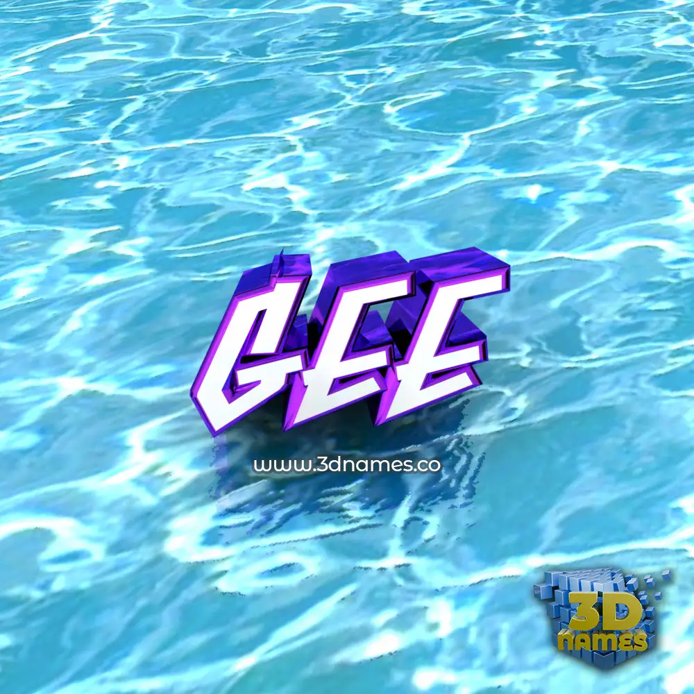 gee in Water style - 3D name wallpaper