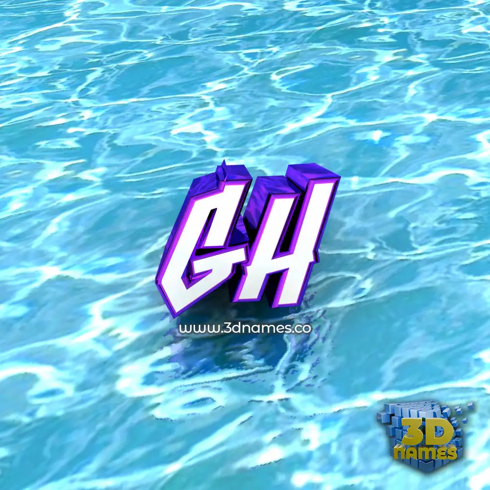gh in Water style - 3D name wallpaper