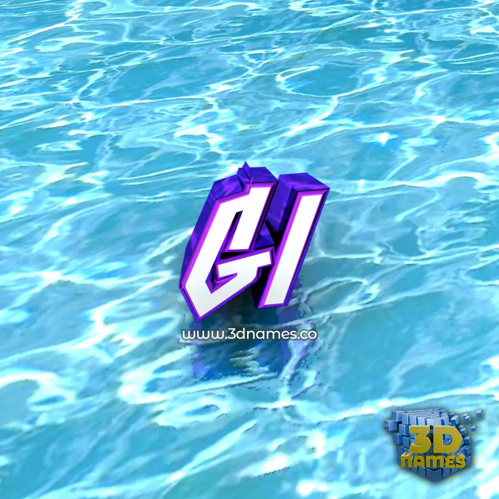 gi in Water style - 3D name wallpaper