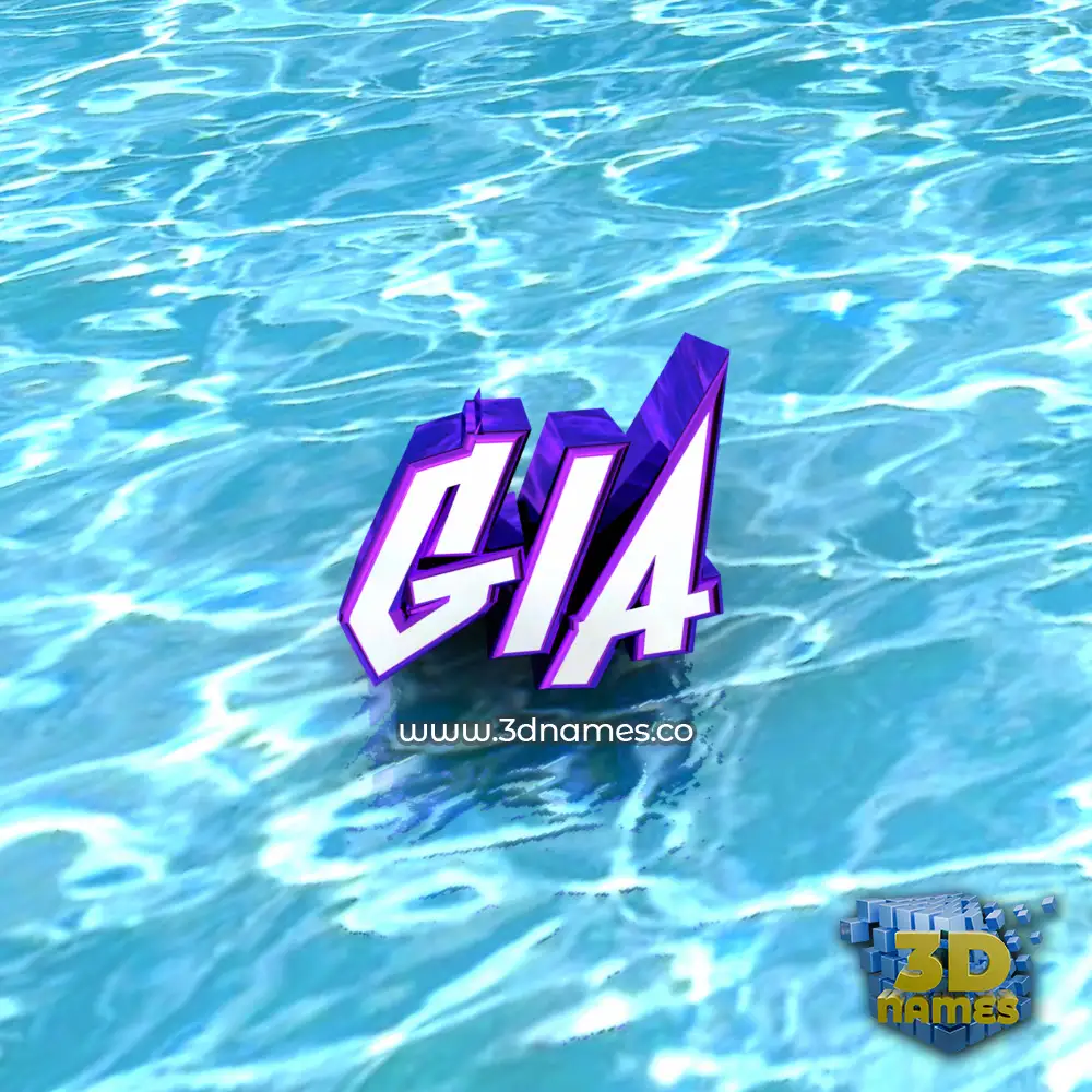 gia in Water style - 3D name wallpaper