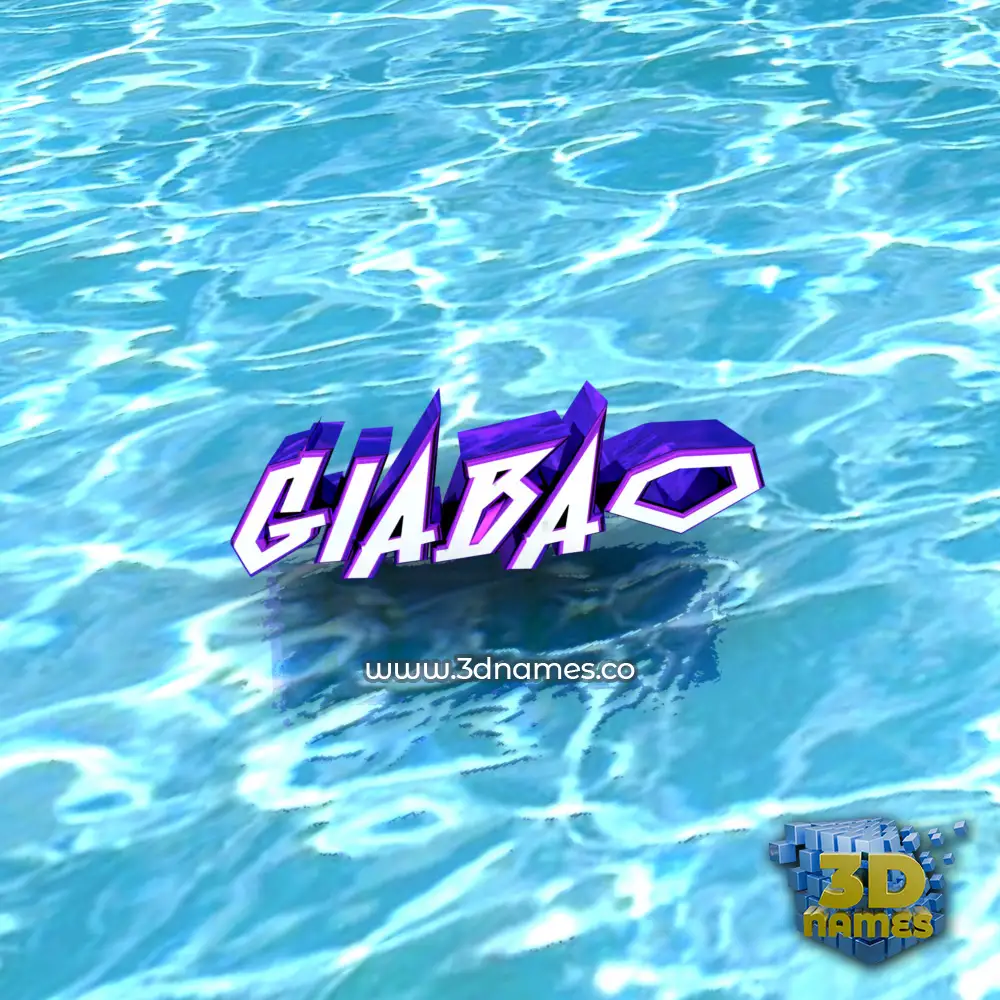 giabao in Water style - 3D name wallpaper