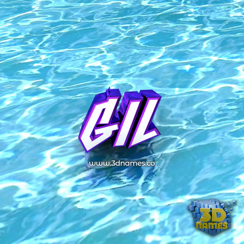 gil in Water style - 3D name wallpaper