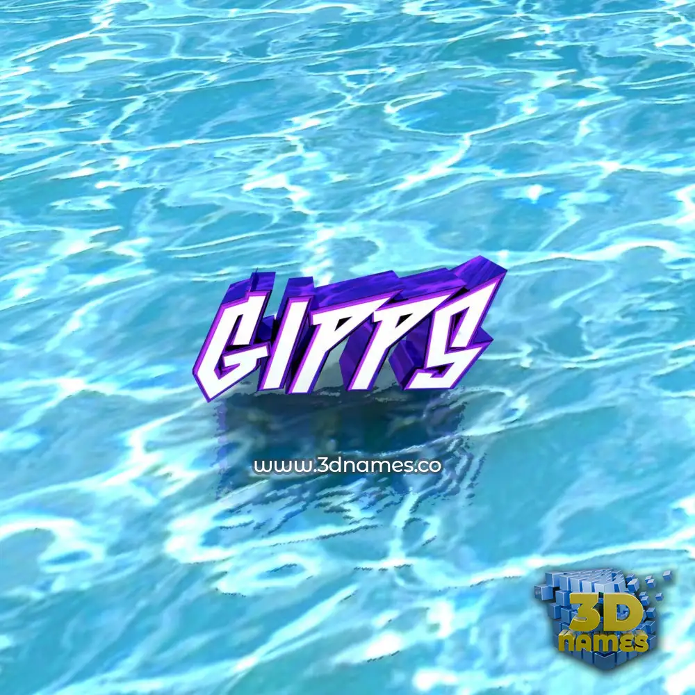 gipps in Water style - 3D name wallpaper