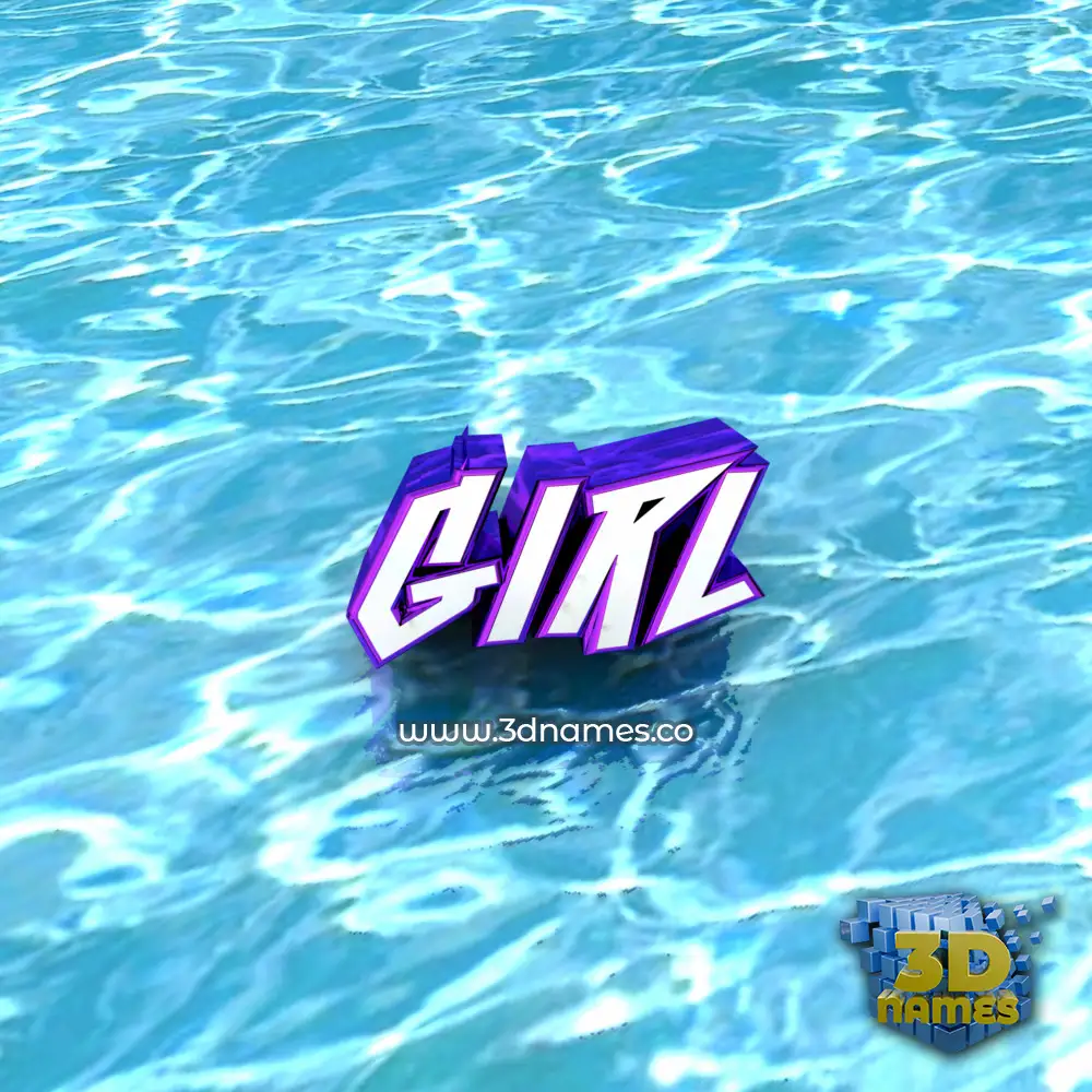girl in Water style - 3D name wallpaper