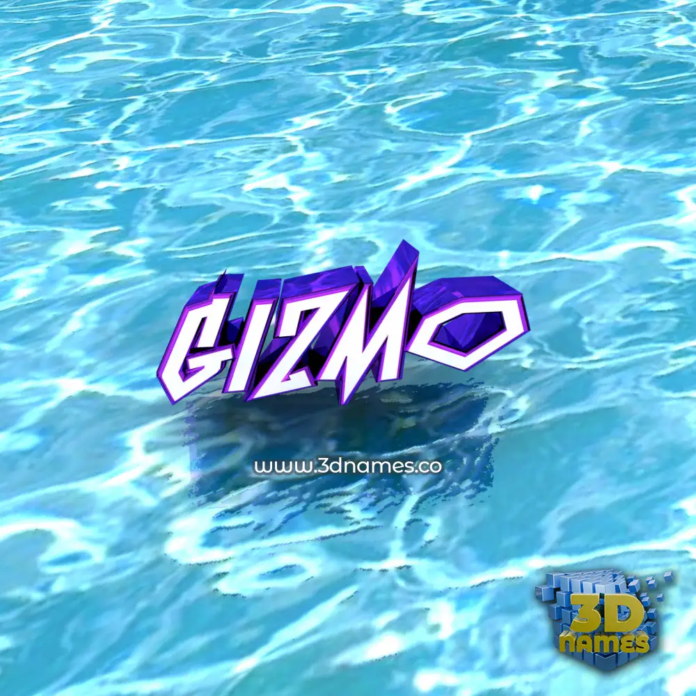 gizmo in Water style - 3D name wallpaper