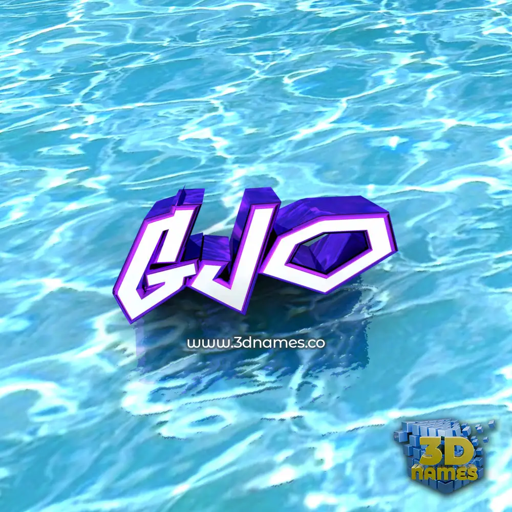 gjo in Water style - 3D name wallpaper
