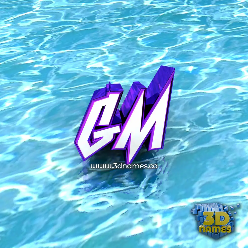 gm in Water style - 3D name wallpaper