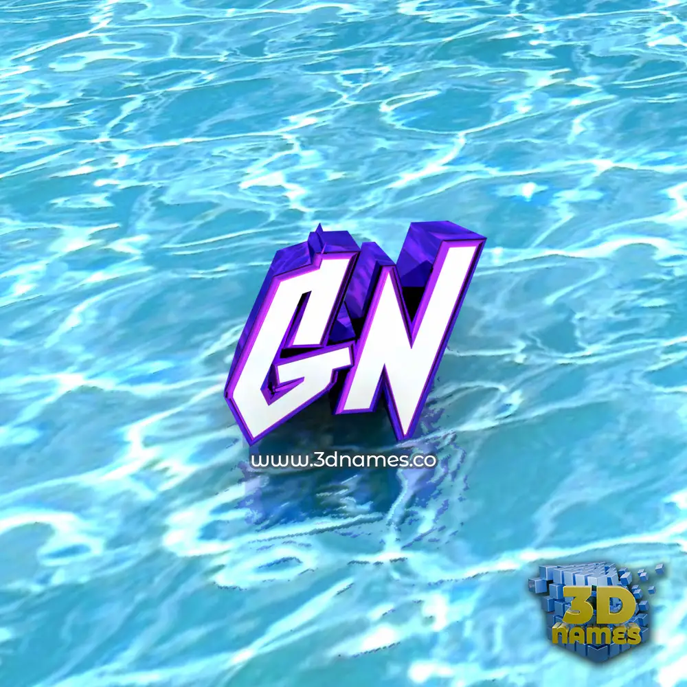 gn in Water style - 3D name wallpaper