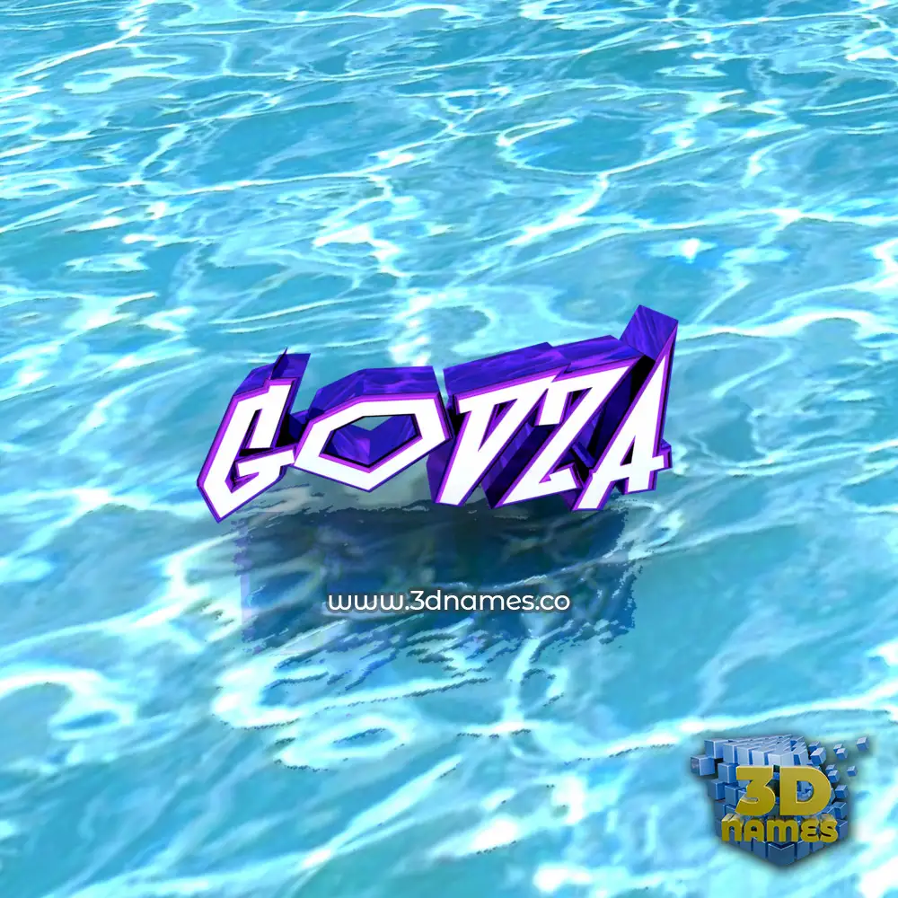 godza in Water style - 3D name wallpaper