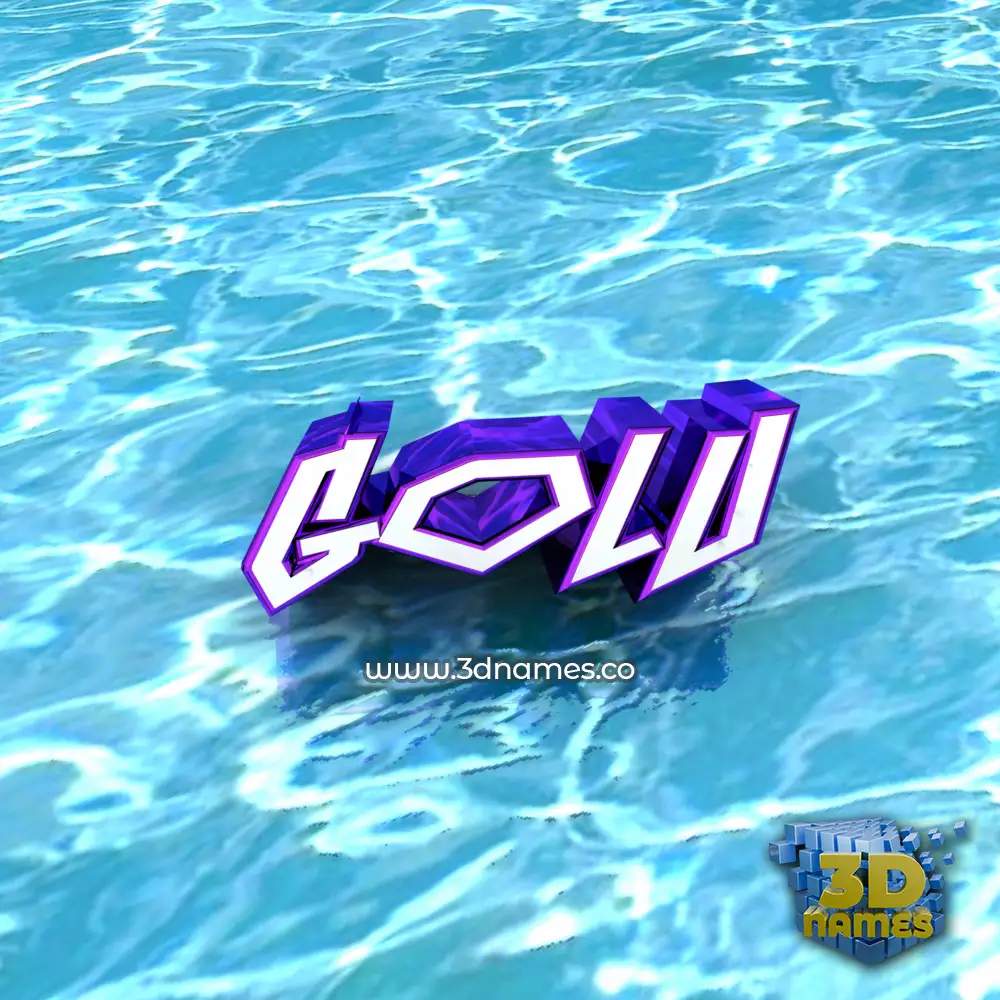 golu in Water style - 3D name wallpaper