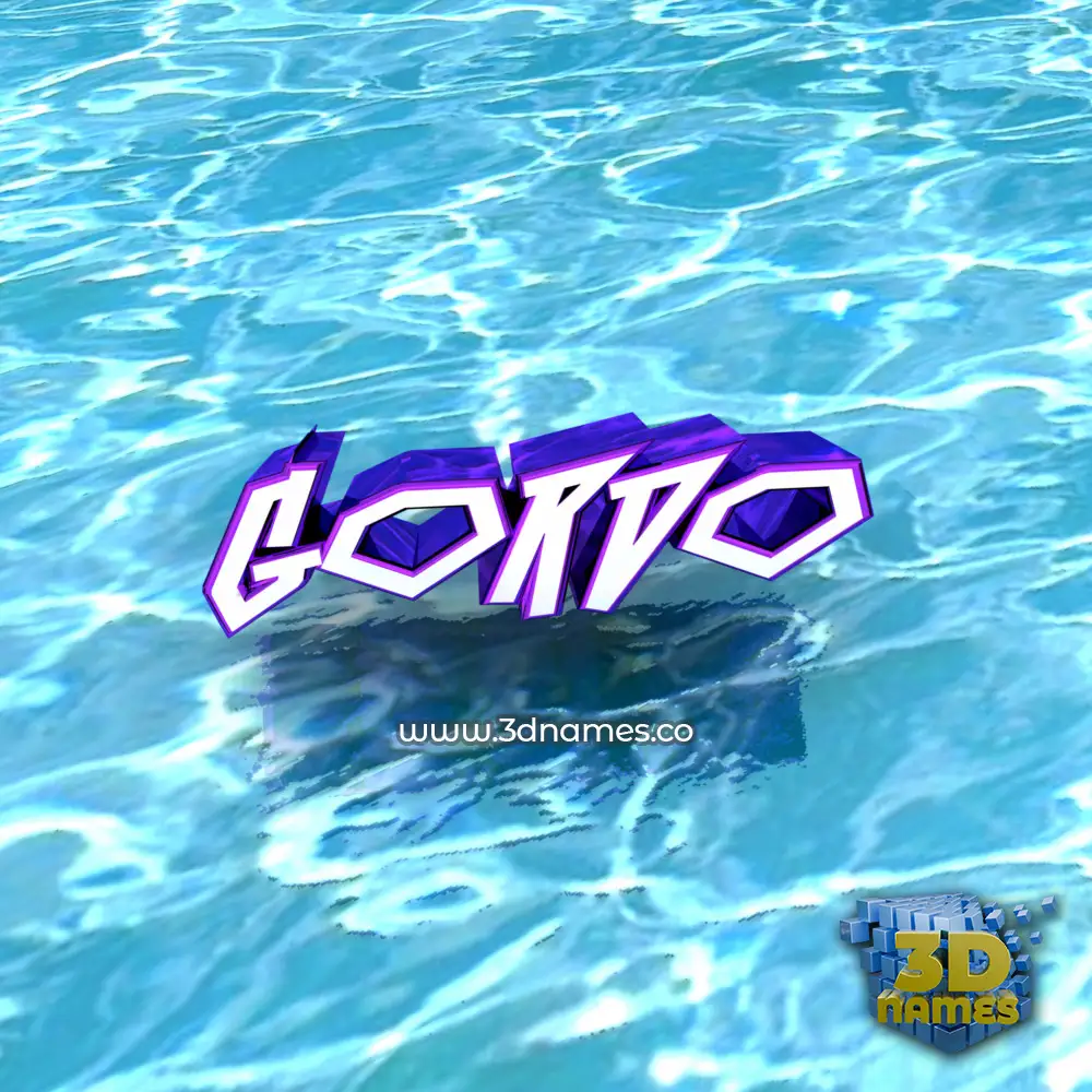 gordo in Water style - 3D name wallpaper