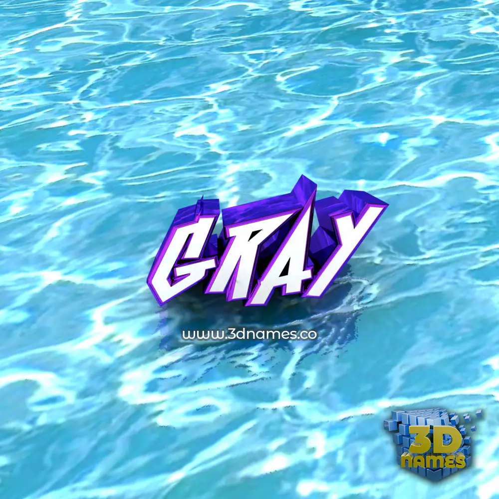 gray in Water style - 3D name wallpaper