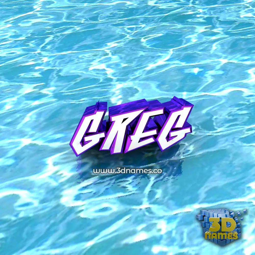 greg in Water style - 3D name wallpaper