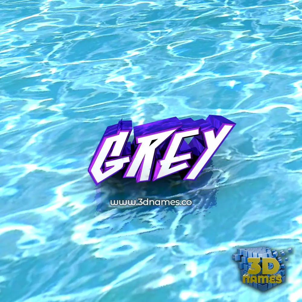 grey in Water style - 3D name wallpaper