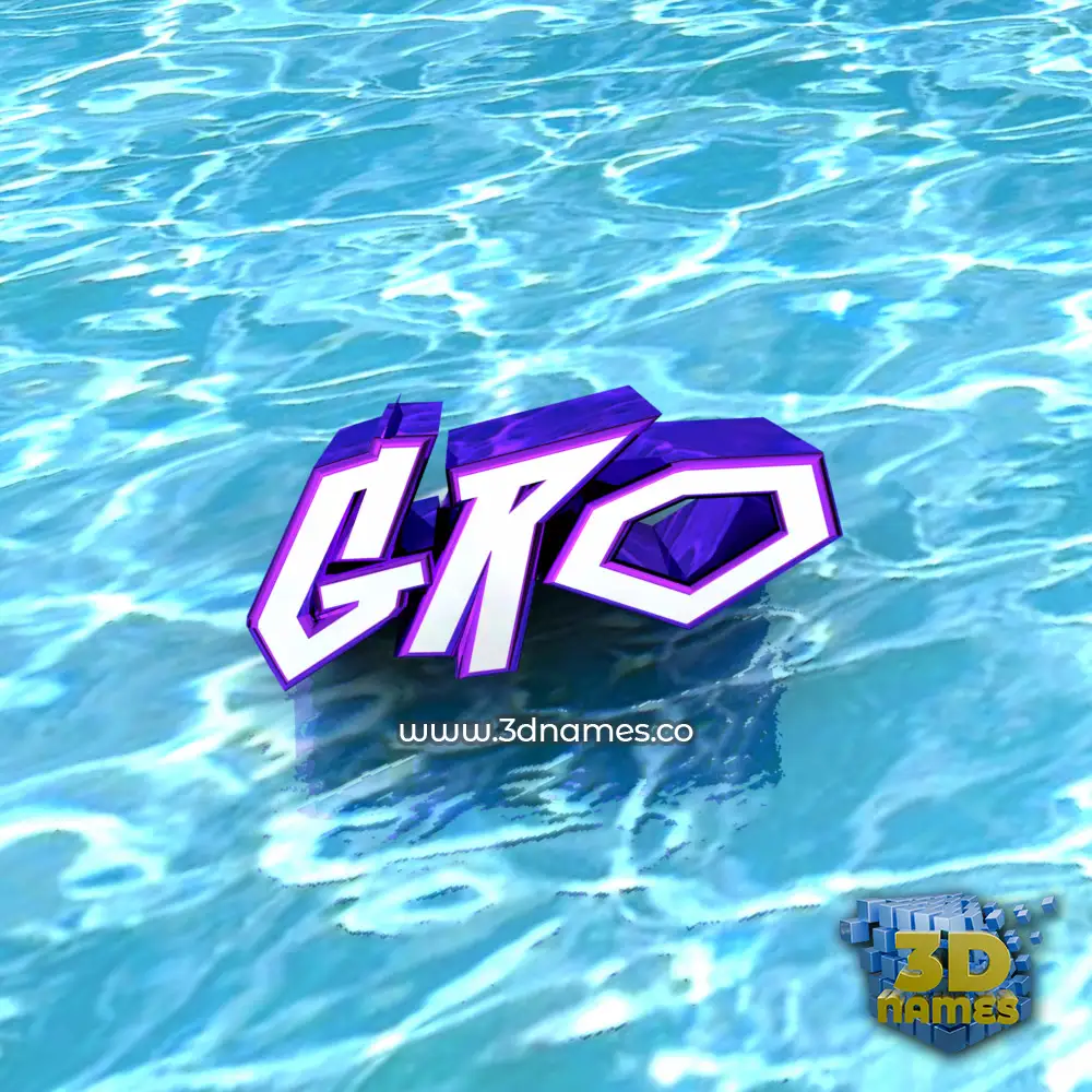 gro in Water style - 3D name wallpaper