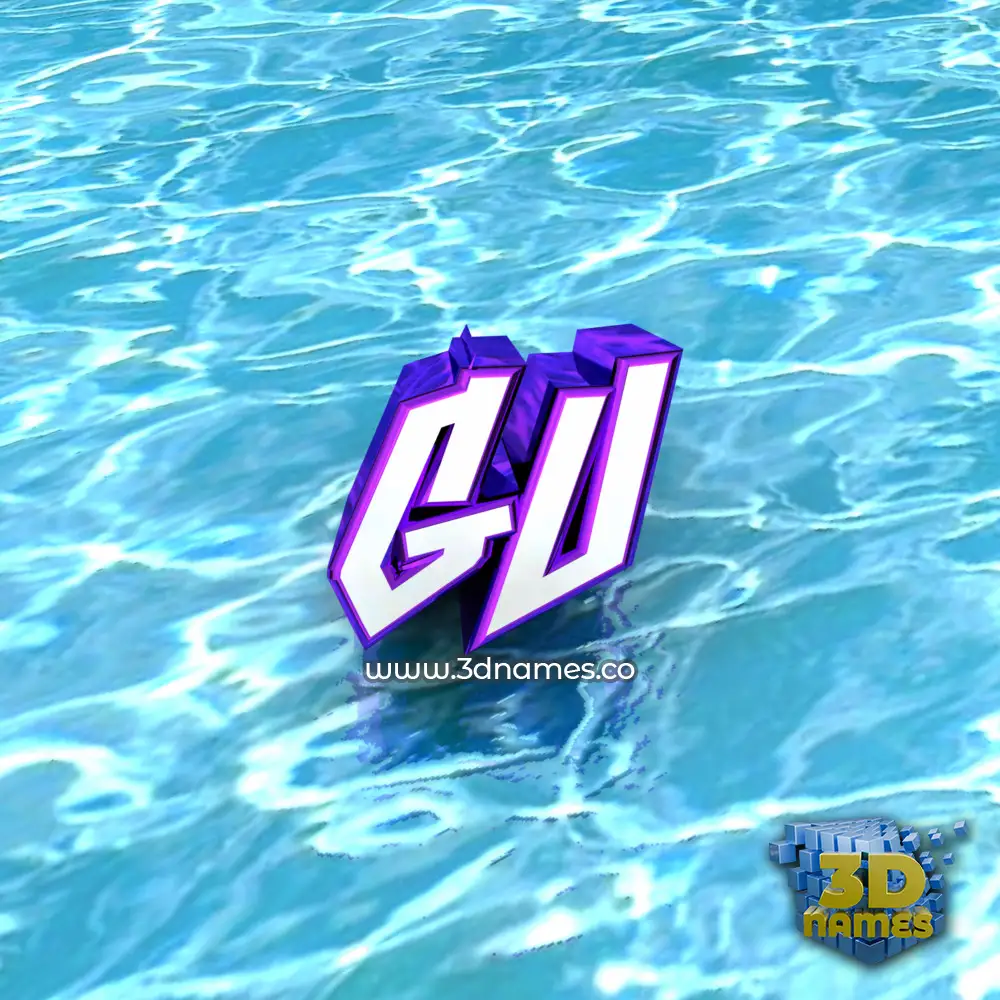 gu in Water style - 3D name wallpaper