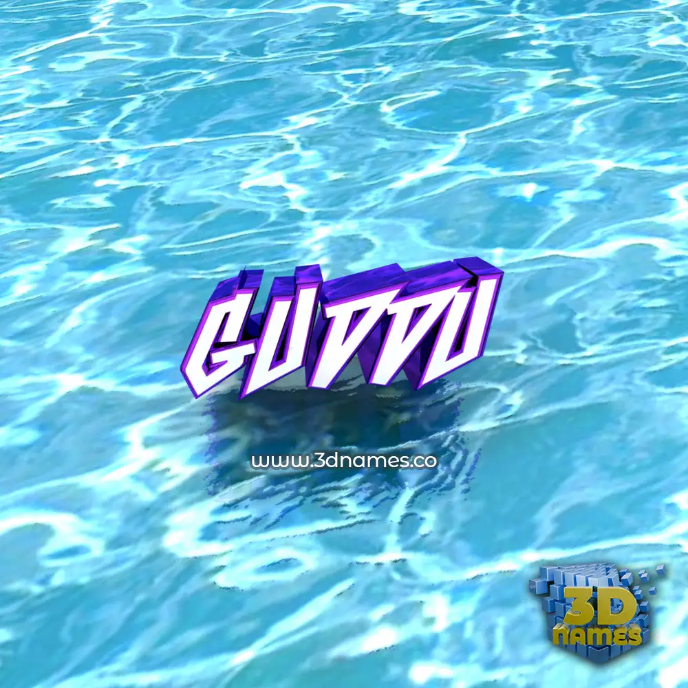 guddu in Water style - 3D name wallpaper