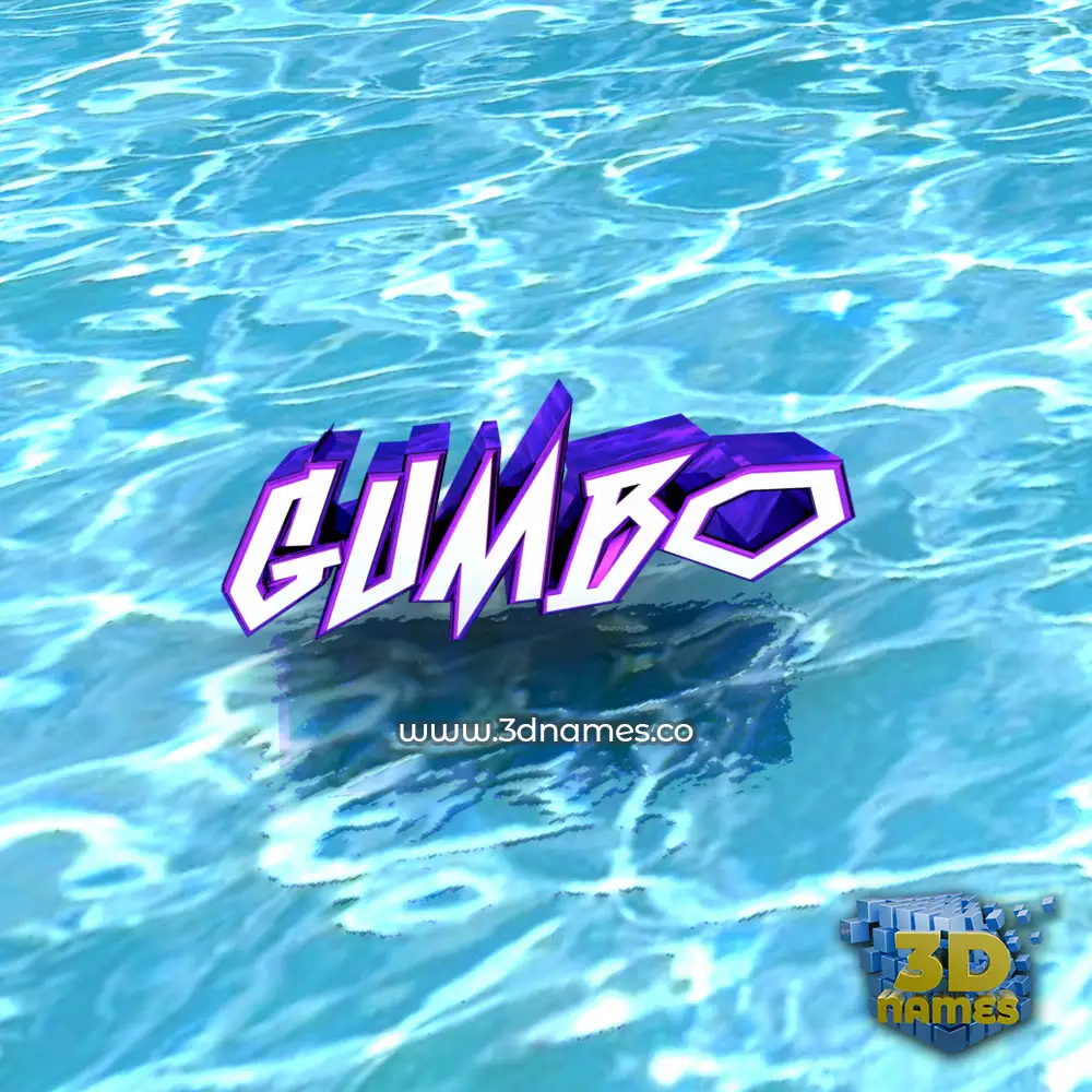 gumbo in Water style - 3D name wallpaper