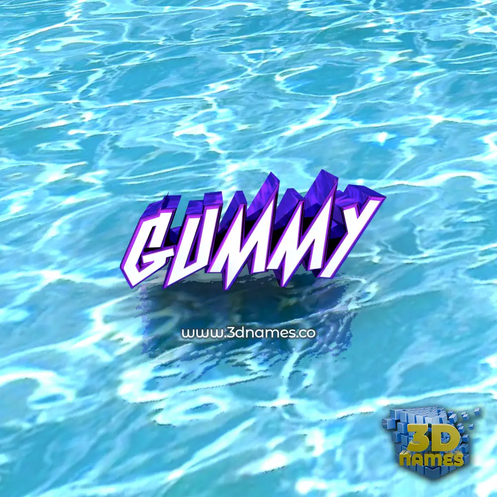 gummy in Water style - 3D name wallpaper