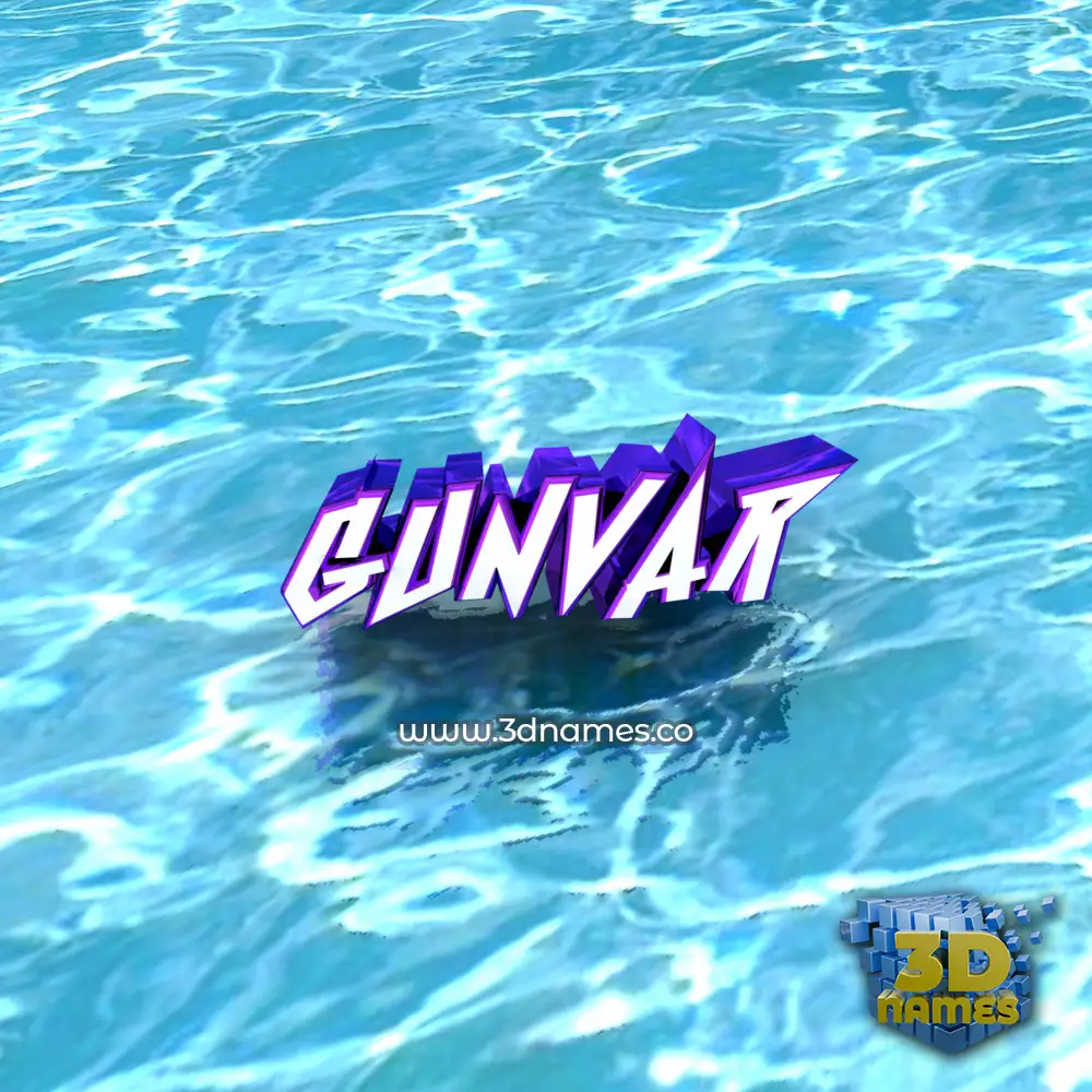 gunvar in Water style - 3D name wallpaper