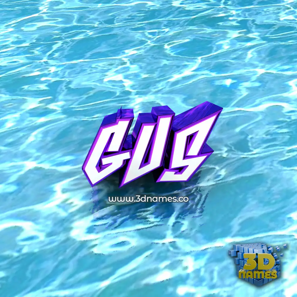gus in Water style - 3D name wallpaper