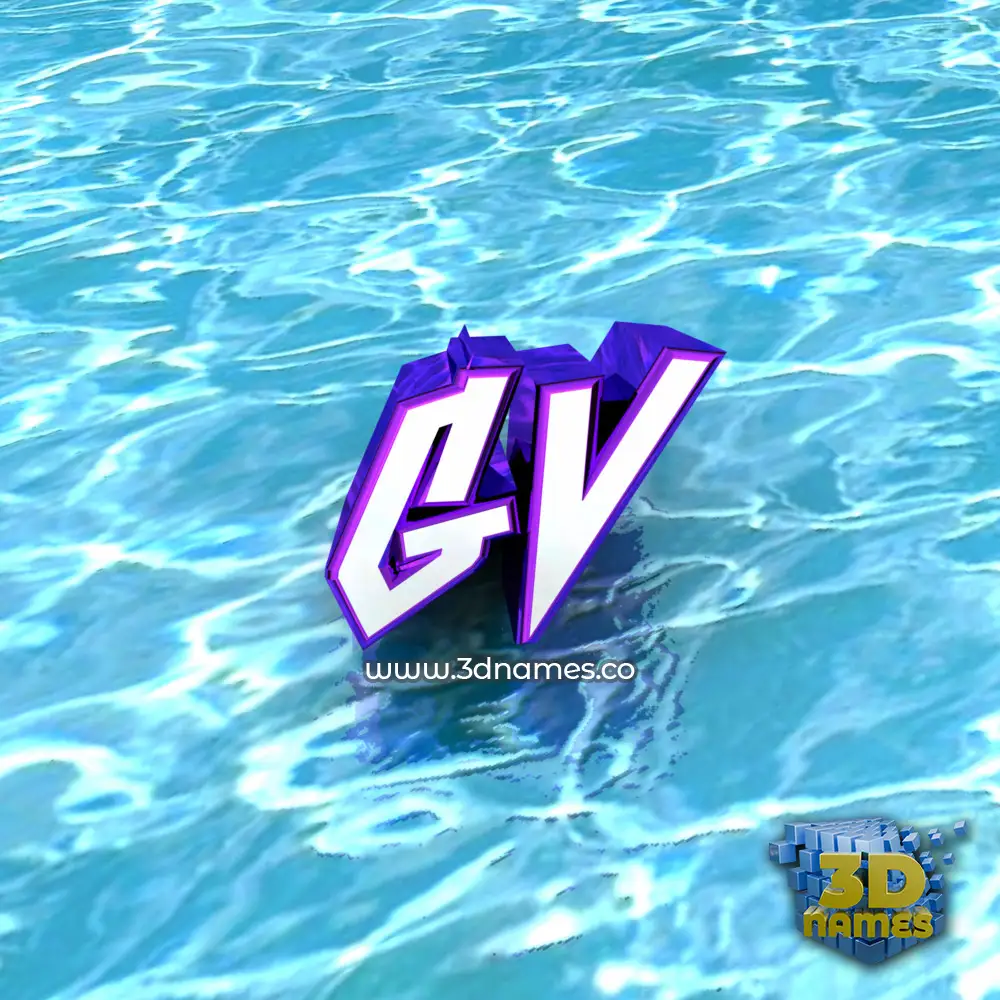 gv in Water style - 3D name wallpaper