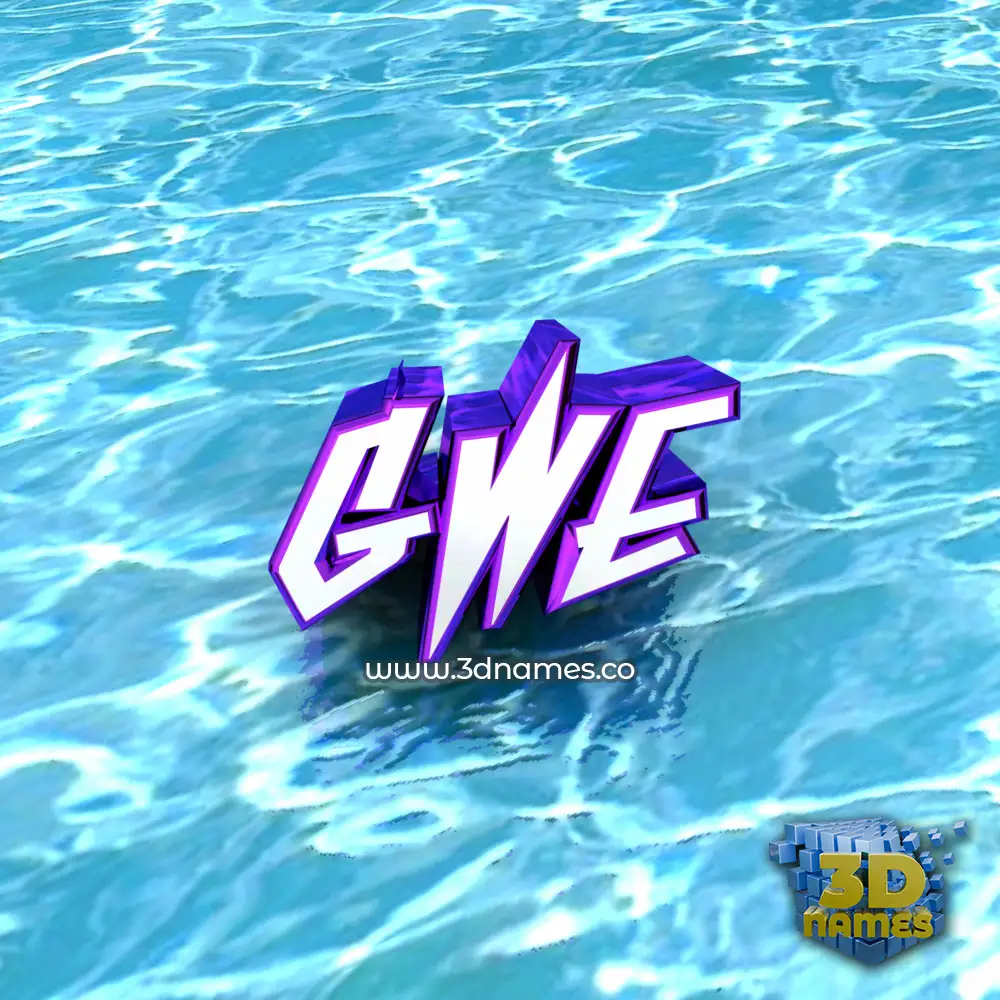 gwe in Water style - 3D name wallpaper
