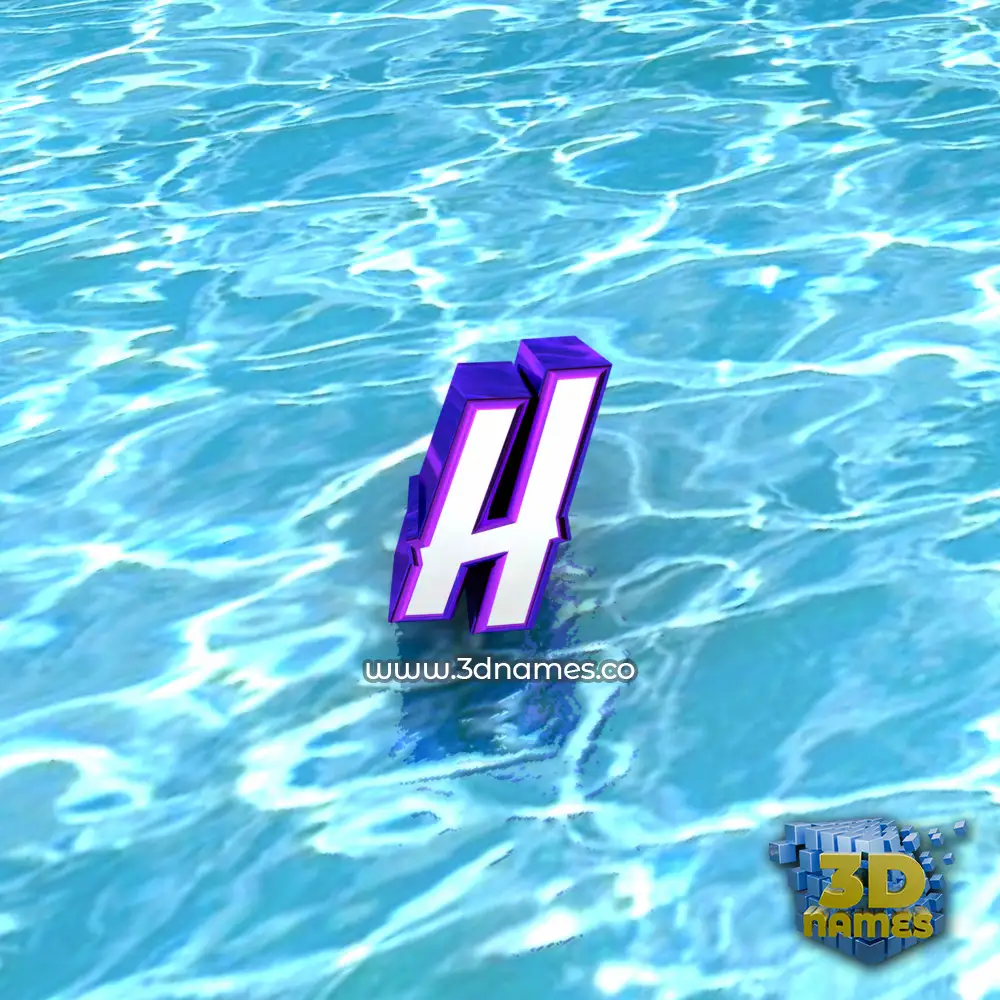 h in Water style - 3D name wallpaper