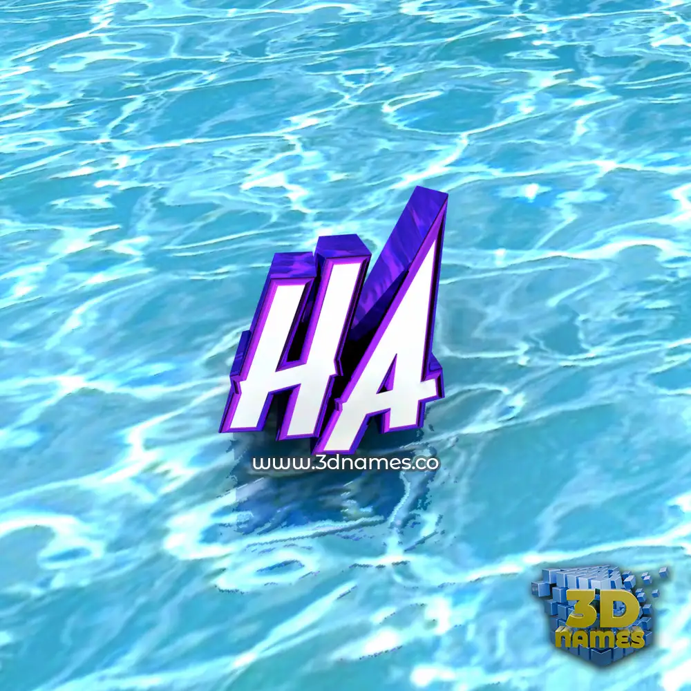 ha in Water style - 3D name wallpaper