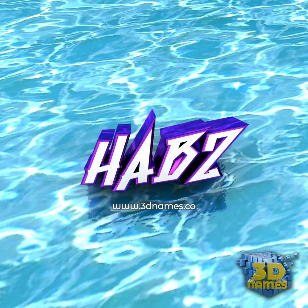 habz in Water style - 3D name wallpaper