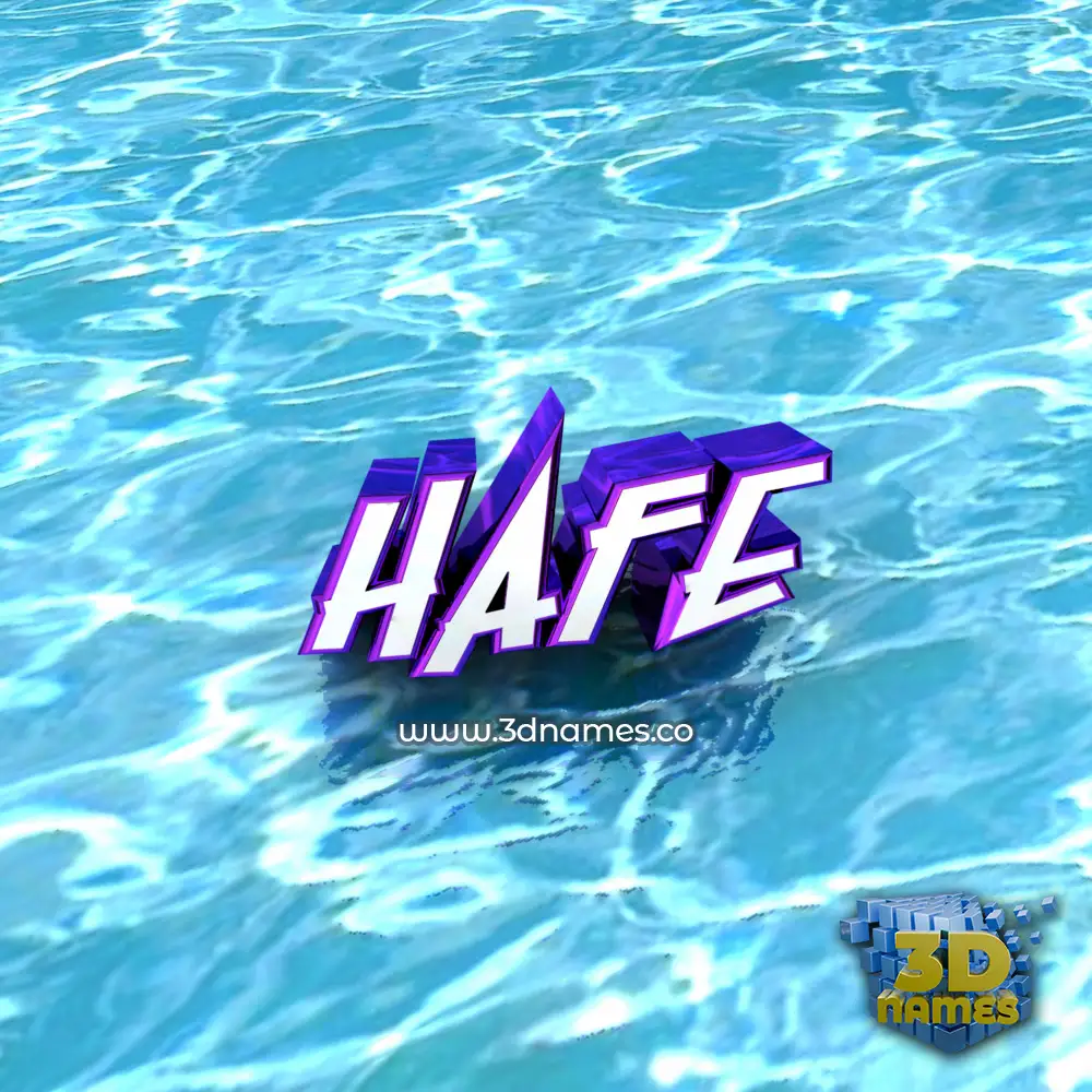hafe in Water style - 3D name wallpaper