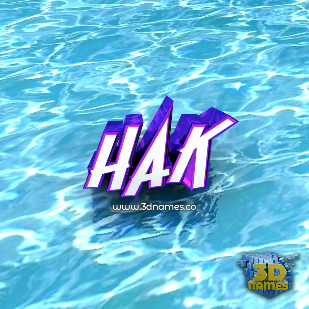 hak in Water style - 3D name wallpaper