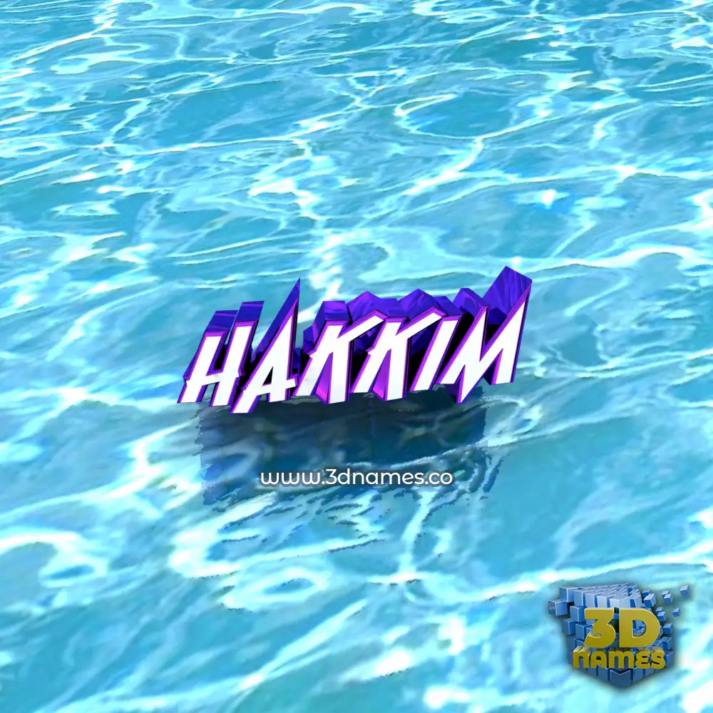 hakkim in Water style - 3D name wallpaper