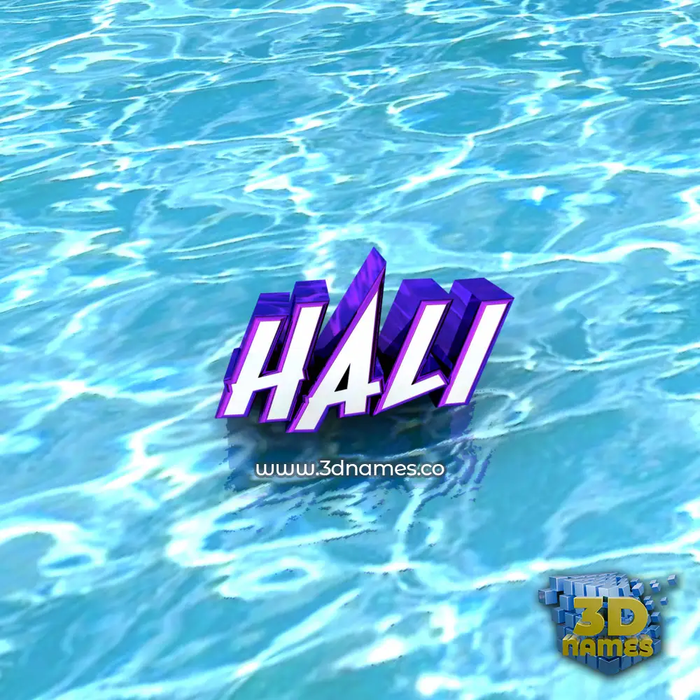 hali in Water style - 3D name wallpaper