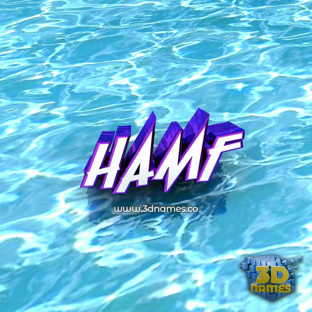 hamf in Water style - 3D name wallpaper