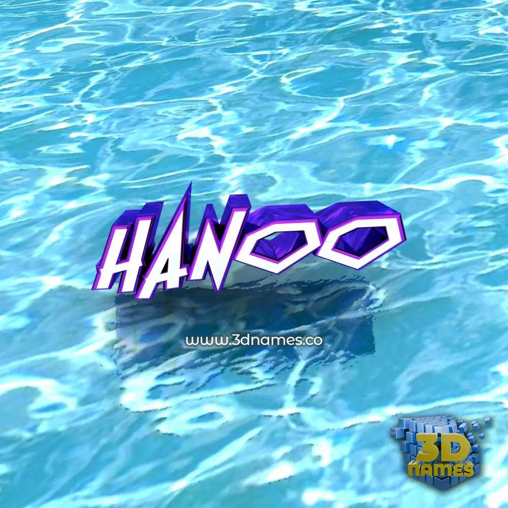 hanoo in Water style - 3D name wallpaper
