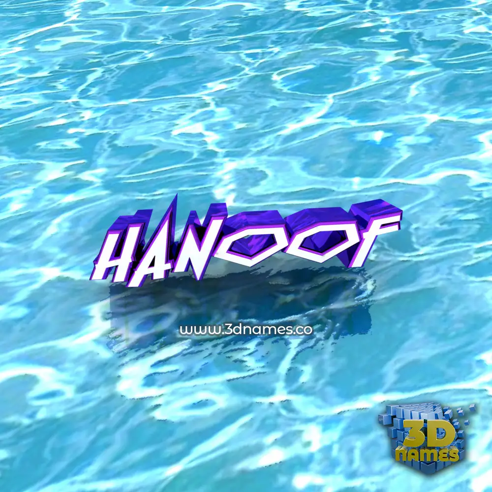 hanoof in Water style - 3D name wallpaper