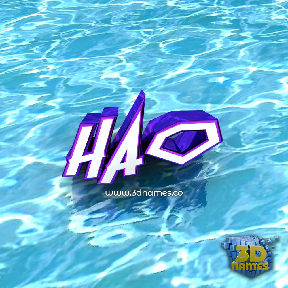 hao in Water style - 3D name wallpaper