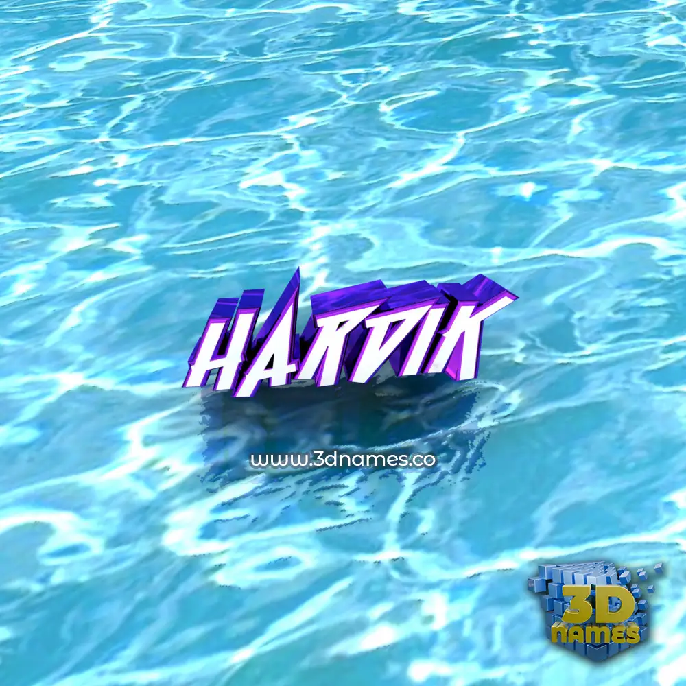 hardik in Water style - 3D name wallpaper