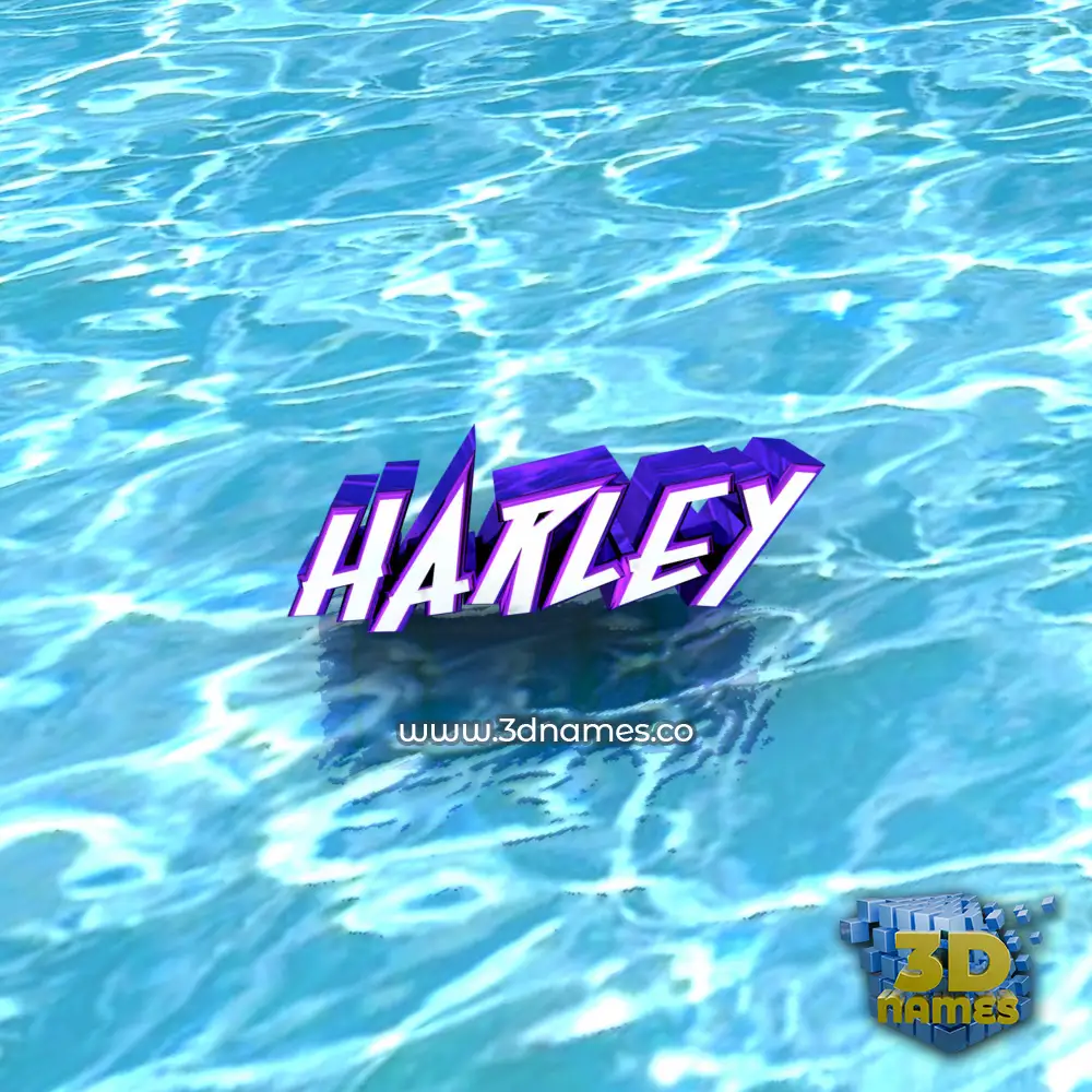 harley in Water style - 3D name wallpaper