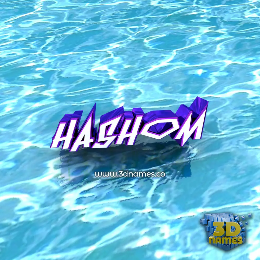 hashom in Water style - 3D name wallpaper
