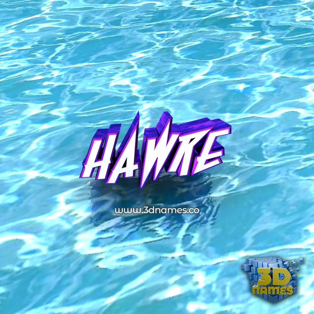 hawre in Water style - 3D name wallpaper