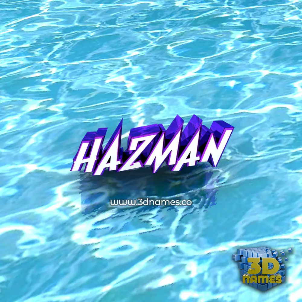 hazman in Water style - 3D name wallpaper