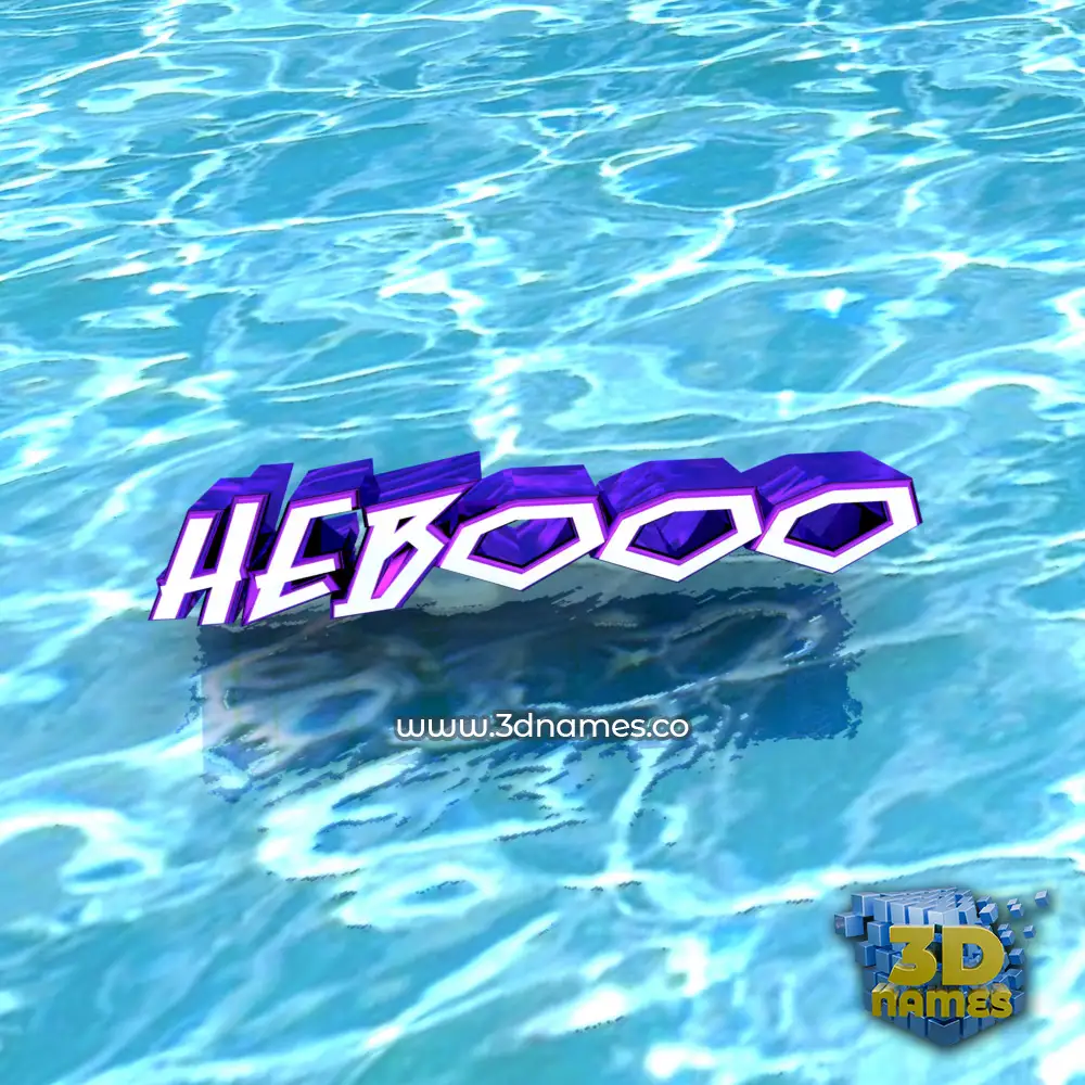 hebooo in Water style - 3D name wallpaper